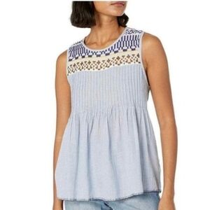 Lucky Brand Embroidered Fit & Flare Tank